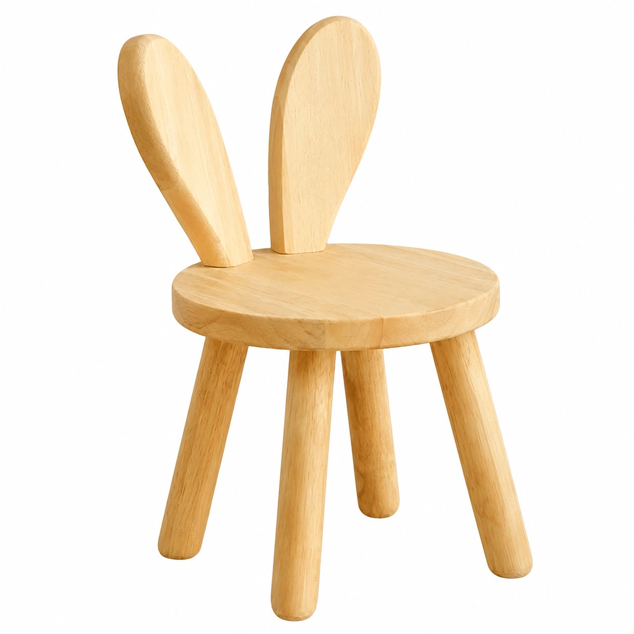 Kreativer Holzhocker mit Hasenohren, Rutschfeste Massivholzkonstruktion für Wohnzimmer, Flur und Kinderzimmer