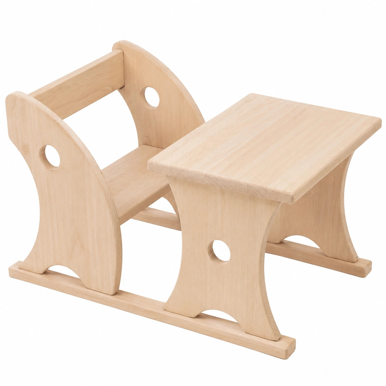 JOWE Kinder Holz-Essbank aus Österreich | Pikler Sitzbank Buche | Natürlicher Kindertisch mit Sitzgelegenheit