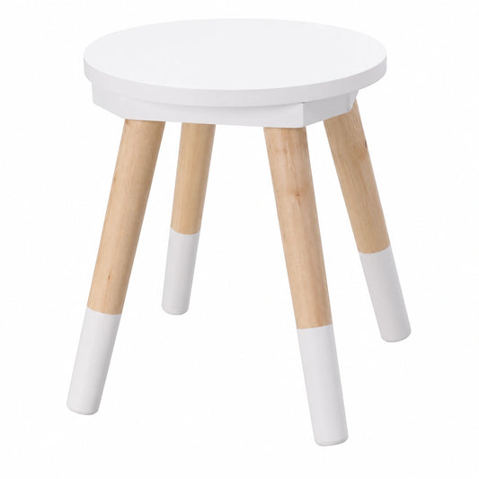 Holzhocker für Kinder - Weiß/Natur, 24x26 cm, Ideal für Blumen und Pflanzen im Kinderzimmer