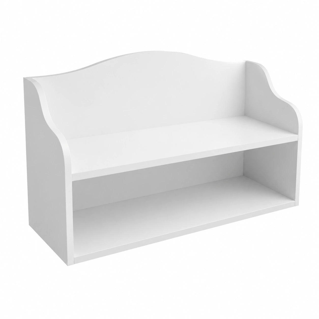 Weiße Schuhbank mit Sitzfläche, optimal für Flur oder Kinderzimmer, abgerundete Kanten, 80x30x50 cm, leichter Aufbau