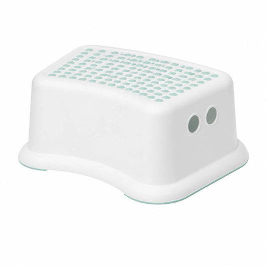 IKEA Tritthocker für Kinder, rutschfest, 13 cm, Weiß/Türkis