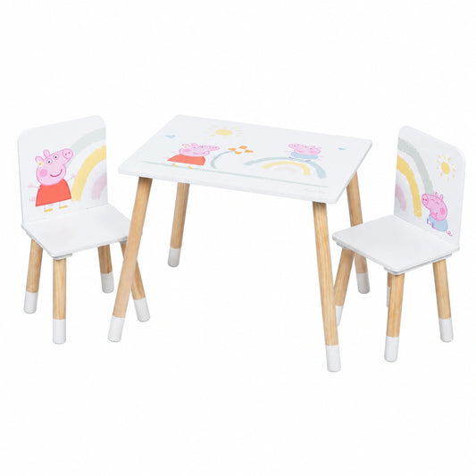 roba Kindersitzgruppe Peppa Pig - Tisch und Stühle Set für Kinder - Zeichentrick Design, Rosa, ab 18 Monaten