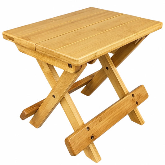 Faltbarer Holzklapphocker 23x30x28 cm, vielseitig als Steighilfe, Sitzbank oder Beistelltisch