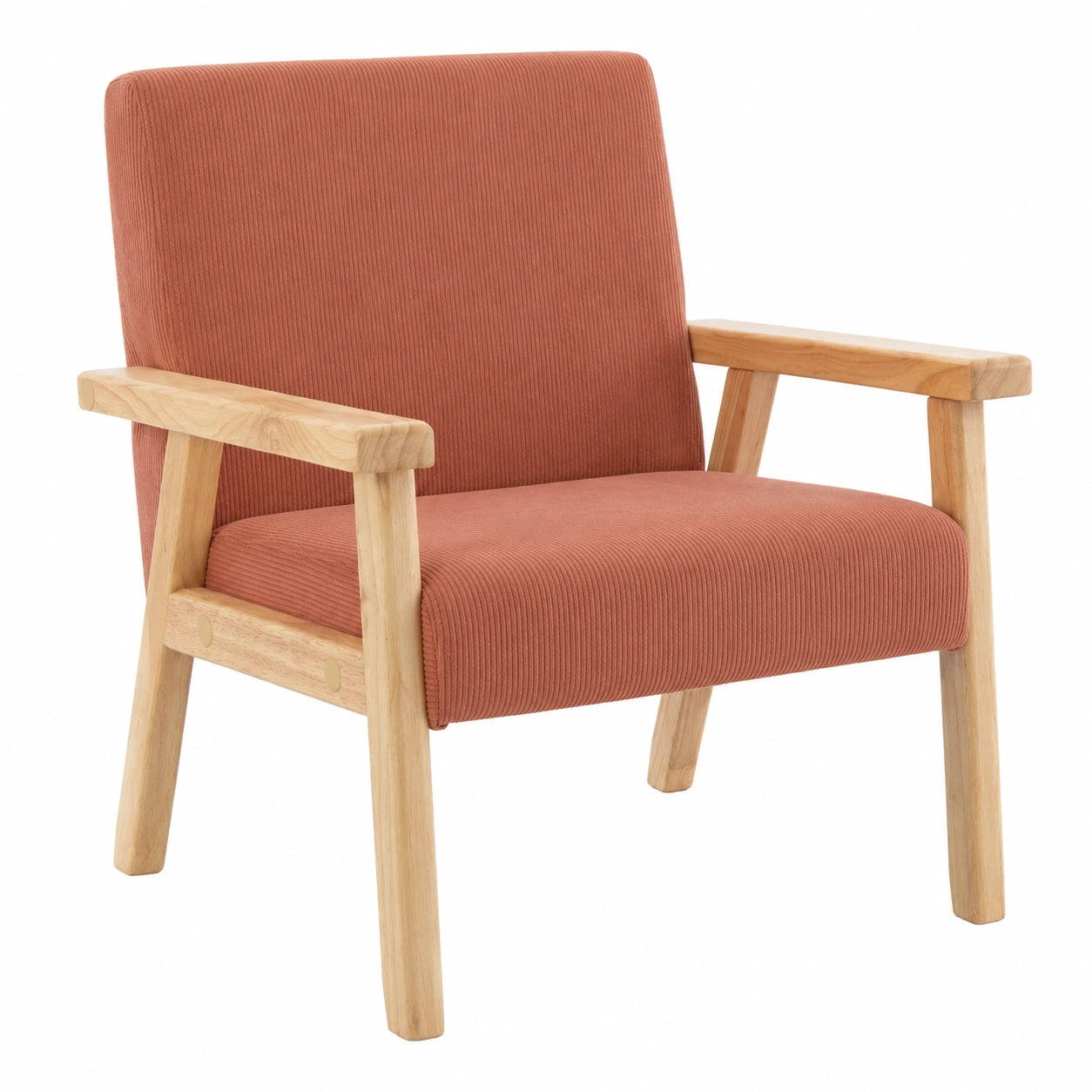 Kindersessel aus Cord und Heveaholz, Skandinavisches Design, Modell ISAK, Maße 47 x 43,5 x 50 cm