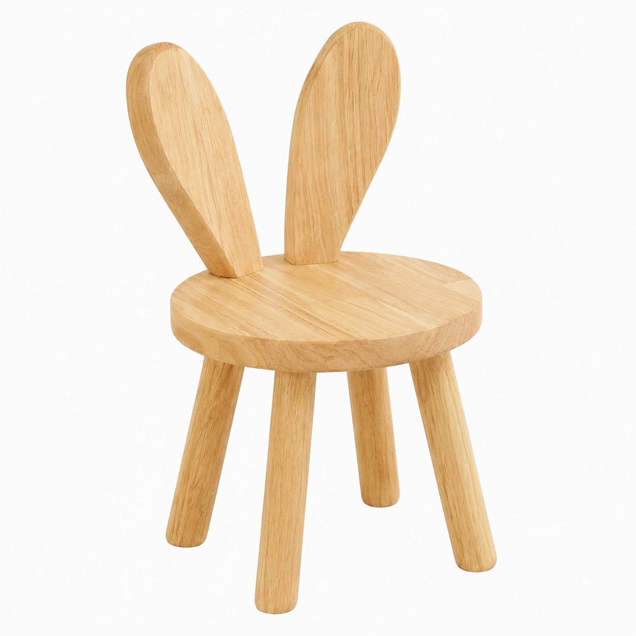 Kinder-Hocker aus Massivholz mit Hasenohren, ergonomischer Stuhl für Wohn- und Spielzimmer