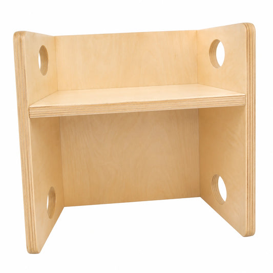 Hochwertiger Kinder-Wendehocker aus Holz, 2-in-1 Funktion mit verstellbaren Sitzhöhen