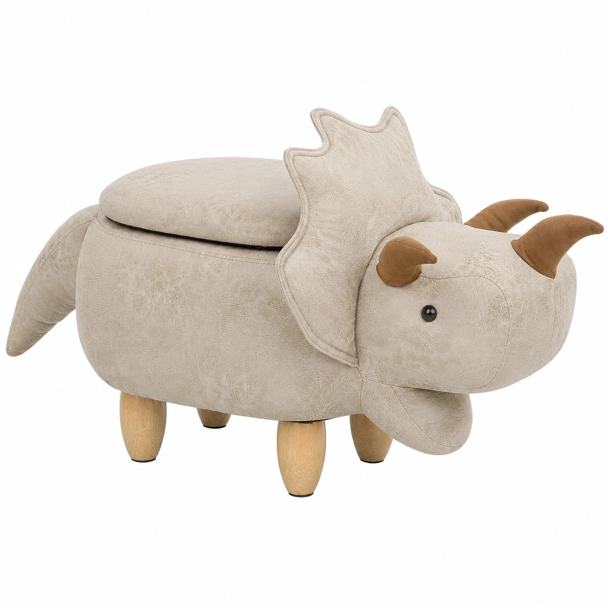 Kinderhocker Triceratops in Hellgrau - Verspieltes Design von Beliani