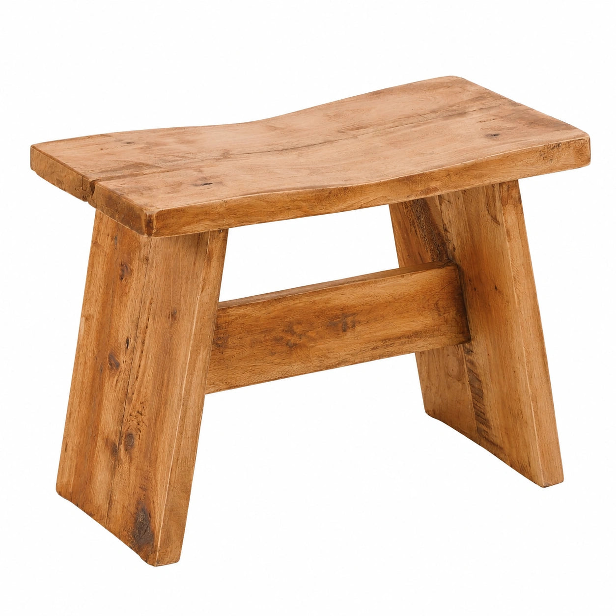 Rustikaler Mahagoni-Hocker, 40x31x25 cm, honigfarben gewachst